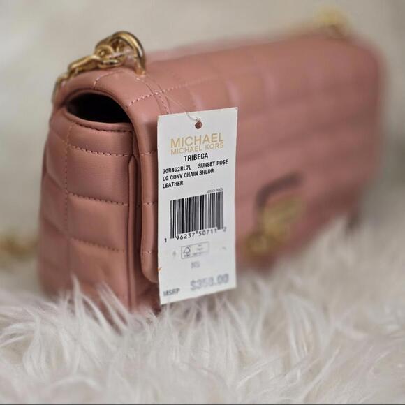 Michael Kors Pink Quilted Leather Bag - Picture 2 of 6